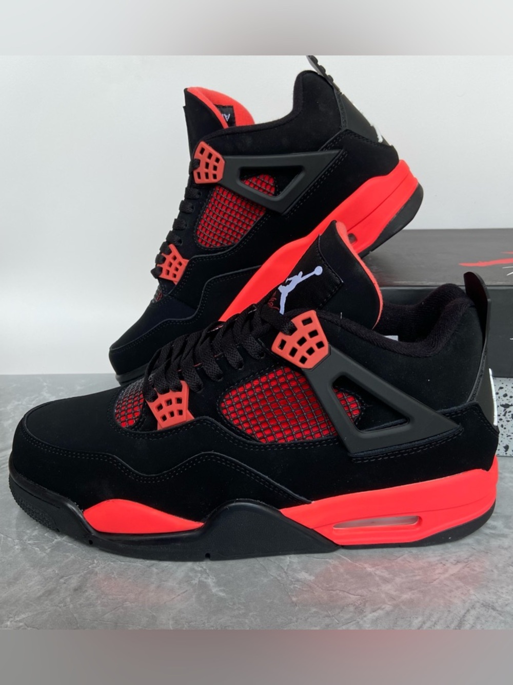 Air Jordan 4 Retro -Red Thunder Men's Sneakers - Picture 4 of 5